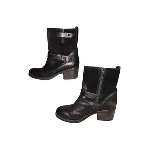 Clarks Mid Calf Black Leather & Suede Boots Women's Size 9.5